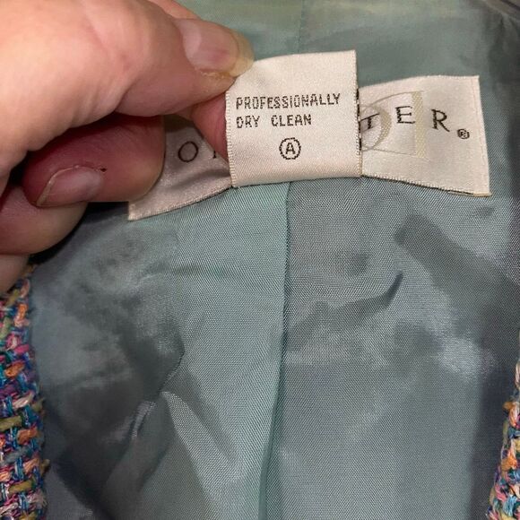 Doncaster Blazer 3 Button Silk Blend Tweed Long‎ Sleeve MultiColor Size 16 - Picture 4 of 7